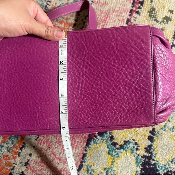 Levenger Purple Leather Women's Bag - Picture 8 of 14